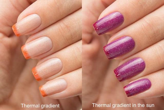 Lollipolish bow polish nude pink beige orange raspberry berry purple thermal Temperature reactive & UV responsive nail polish - Phantom