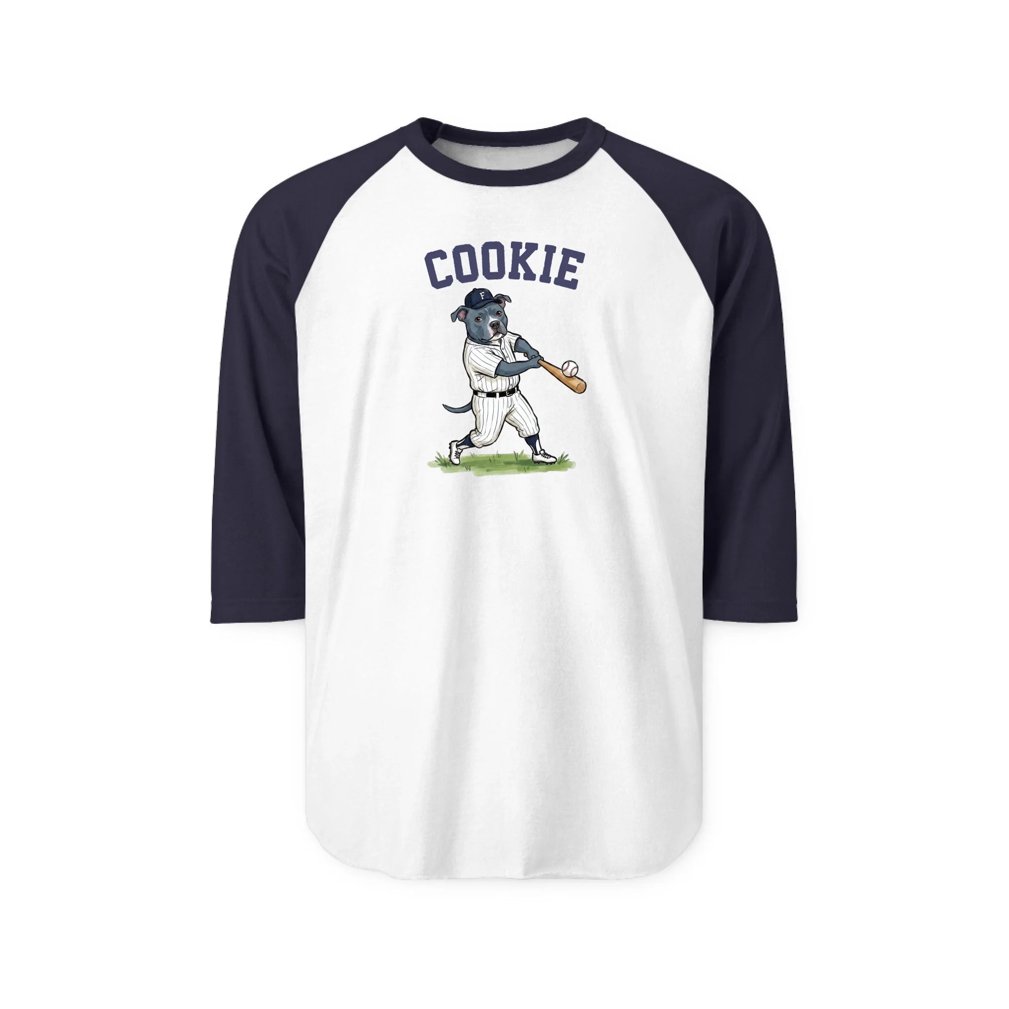 Retro Sport 3/4 Sleeve Raglan Custom Unisex Tee - Navy