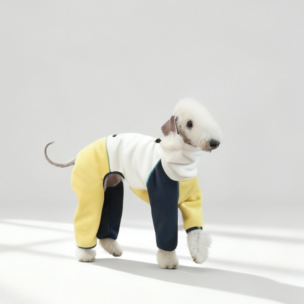 Color-Block Fleece Dog Jumpsuit
