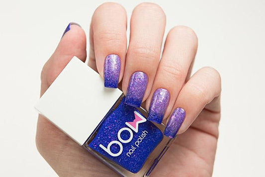Lollipolish bow polish blue purple Temperature reactive thermal nail polish - Tides