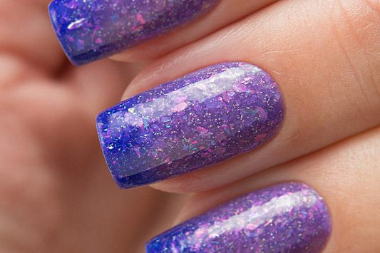 Lollipolish bow polish blue purple Temperature reactive thermal nail polish - Tides