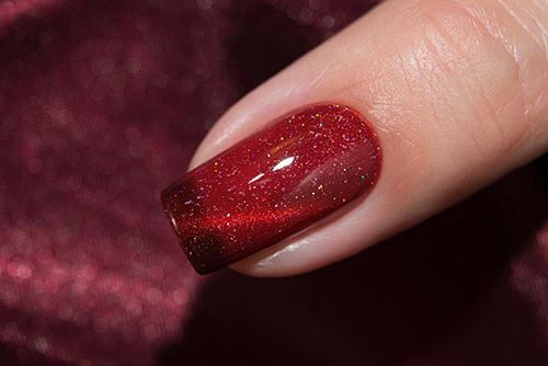 Lollipolish bow polish red brown thermal temperature reactive magnetic nail polish - Burn It Down