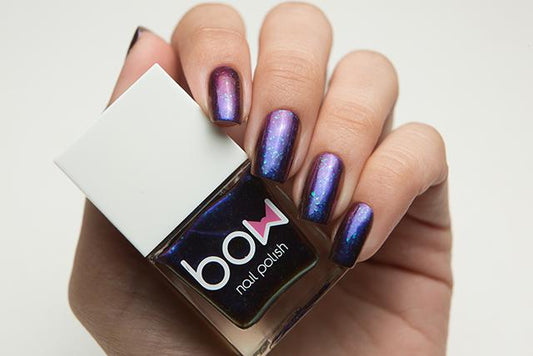 Lollipolish bow polish blue purple shimmer nail polish - Andromeda