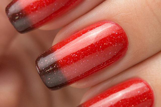 Lollipolish bow polish red brown Temperature reactive thermal nail polish - Hex