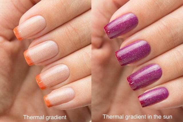 Lollipolish bow polish nude pink beige orange raspberry berry purple thermal Temperature reactive & UV responsive nail polish - Phantom