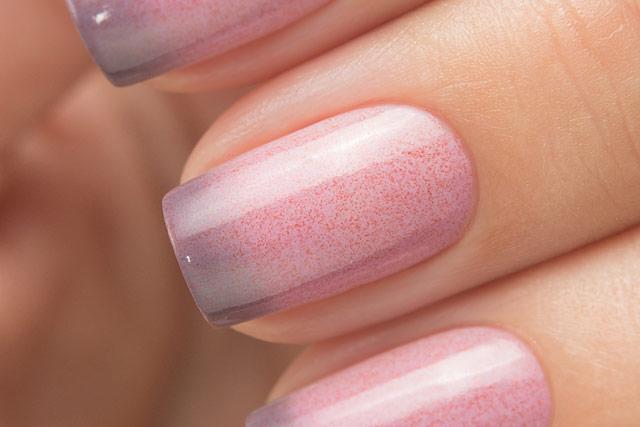 Lollipolish bow polish light beige grey pink purple Temperature reactive  UV responsive nail polish - Colorblind