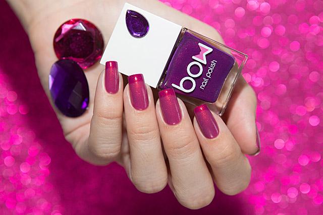 Lollipolish bow polish raspberry pink dark purple Temperature reactive thermal nail polish - Firestarter