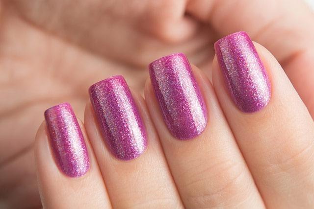 Lollipolish Dance Legend bow polish raspberry pink purple thermal nail polish-  Fly-by-night