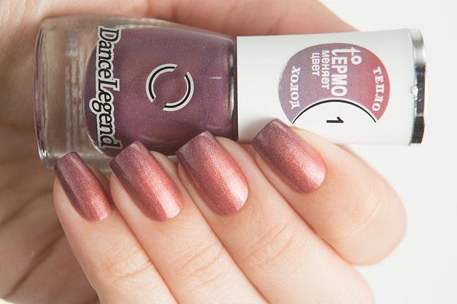 Lollipolish Dance Legend bow polish pinky peach purple thermal nail polish- In Plain Sight