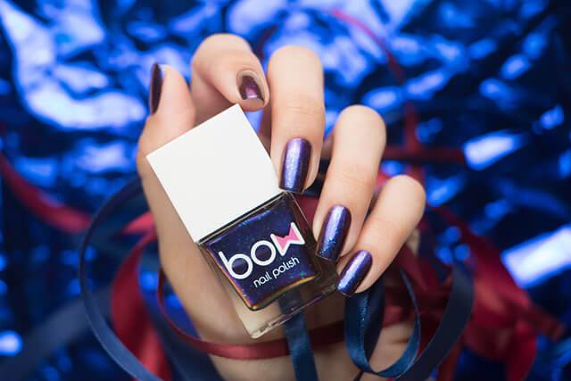 Lollipolish bow polish blue purple shimmer nail polish - Andromeda