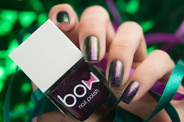 Lollipolish bow polish purple green shimmer nail polish - Good God