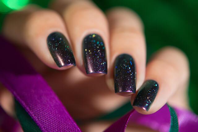 Lollipolish bow polish purple green shimmer nail polish - Good God