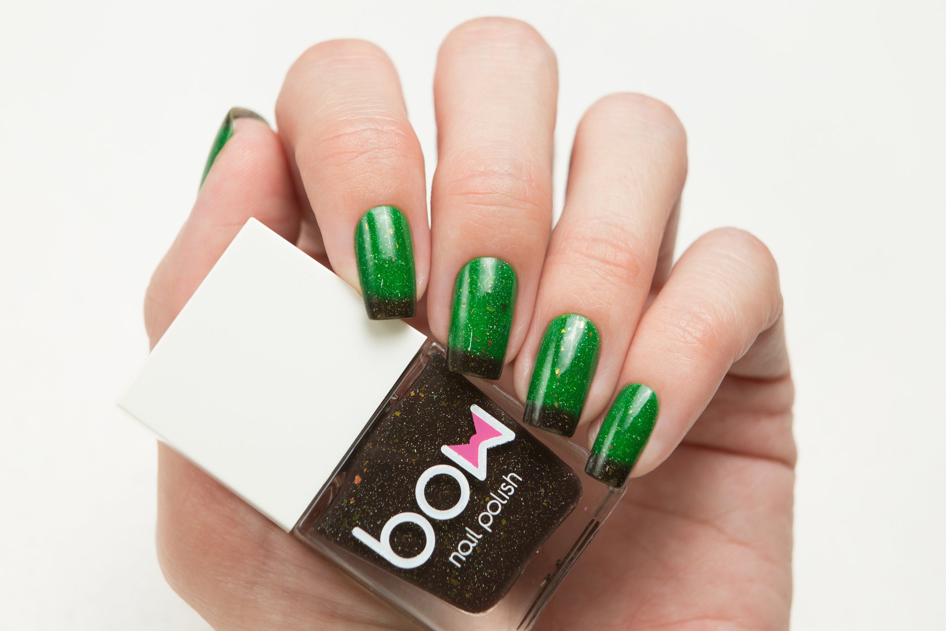 Lollipolish bow polish Bright Green Swampy Green thermal nail polish - Rewind