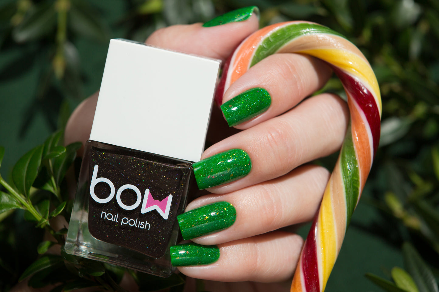 Lollipolish bow polish Bright Green Swampy Green thermal nail polish - Rewind