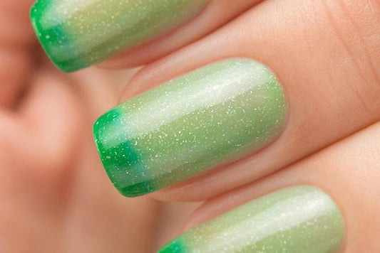 Lollipolish bow polish yellow green Temperature reactive thermal nail polish - Thermo Top Coat Green